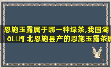 恩施玉露属于哪一种绿茶,我国湖 🐶 北恩施县产的恩施玉露茶属于什么茶